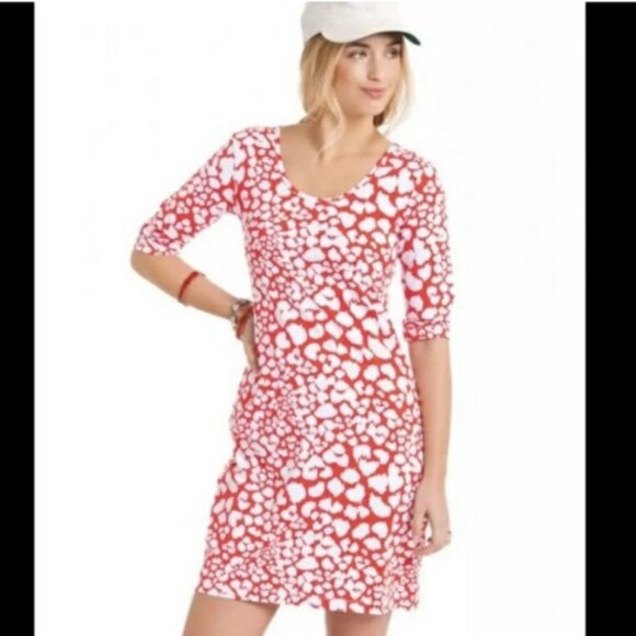 Persifor Kilpatrick Red/White Panthera Bodycon dress SIZE LARGE - Picture 1 of 7